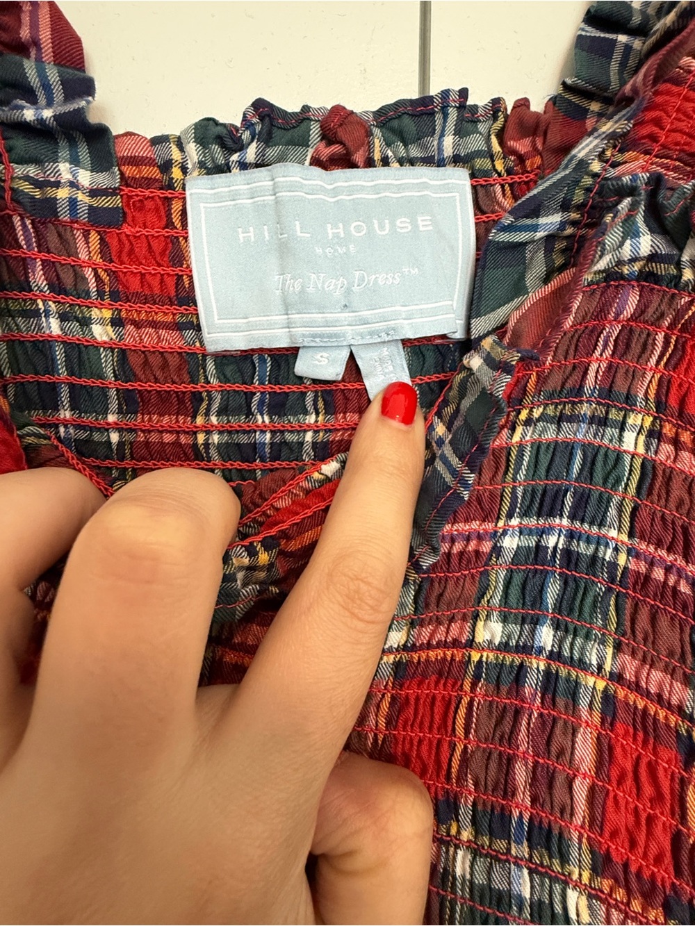 Hill House Nap Dress Red Plaid Tiered Maxi Dress with Ruffle Straps - Picture 3 of 3